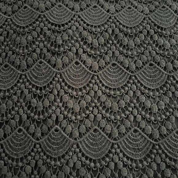 $79 MNG by Mango Black Lace Skirt Women’s Medium Lined Cotton, Zip Back, Elegant - Picture 6 of 8